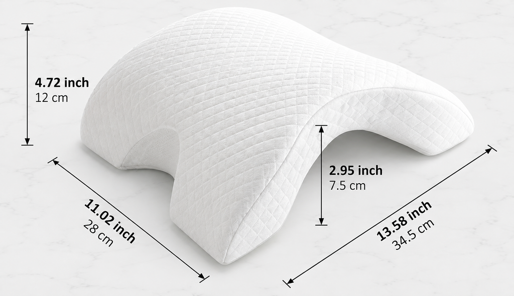 Couples Multi-Use Memory Foam Arc Support Pillow with structured arch detail