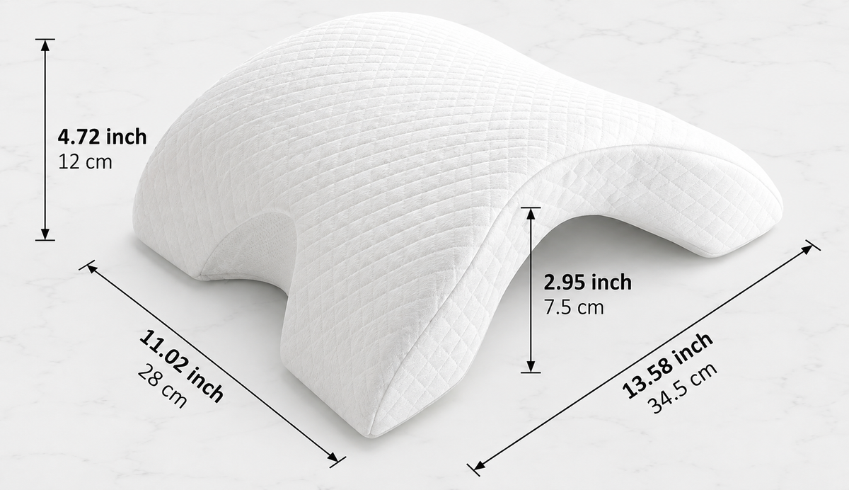 Couples Multi-Use Memory Foam Arc Support Pillow with structured arch detail