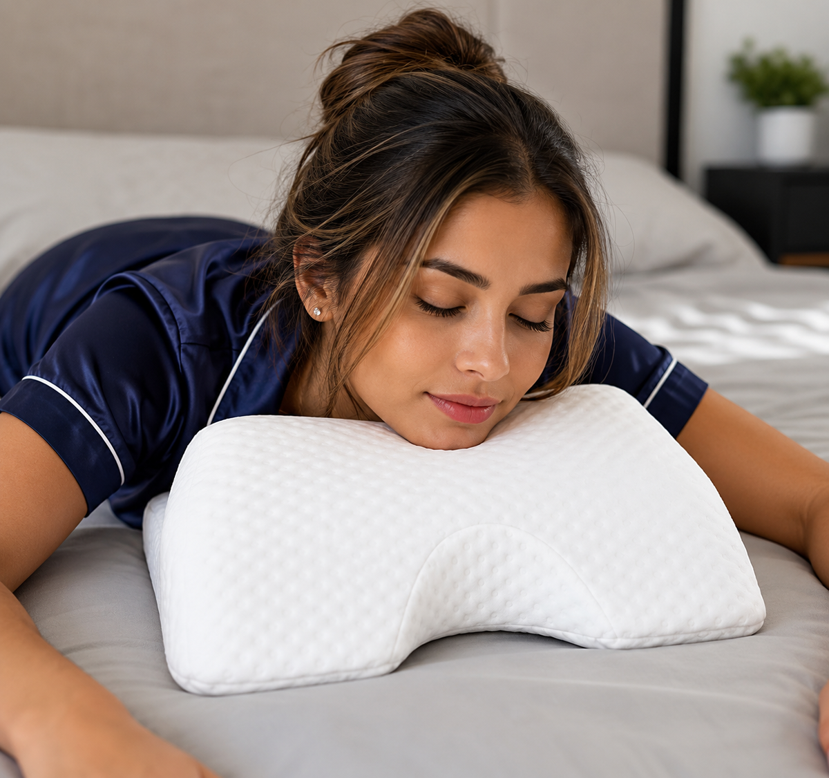 Couples Multi-Use Memory Foam Arc Support Pillow close-up of memory foam texture
