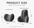 HYPEFINDER lumbar support cushion in gray, for car or office chair use