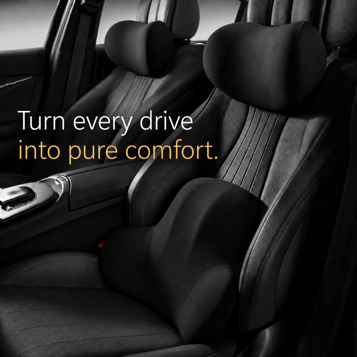 HYPEFINDER ergonomic car seat lumbar support cushion, front product view