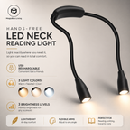 HYPEFINDER Hands-Free LED Neck Reading Light, front product view