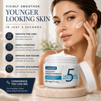 Retinol Renewal Cream jar open, showing cream texture inside