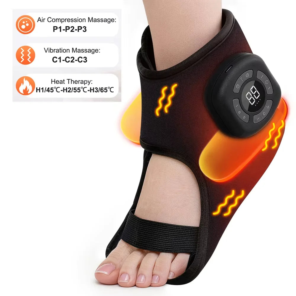Heated Foot & Ankle Compression Massager with Vibration