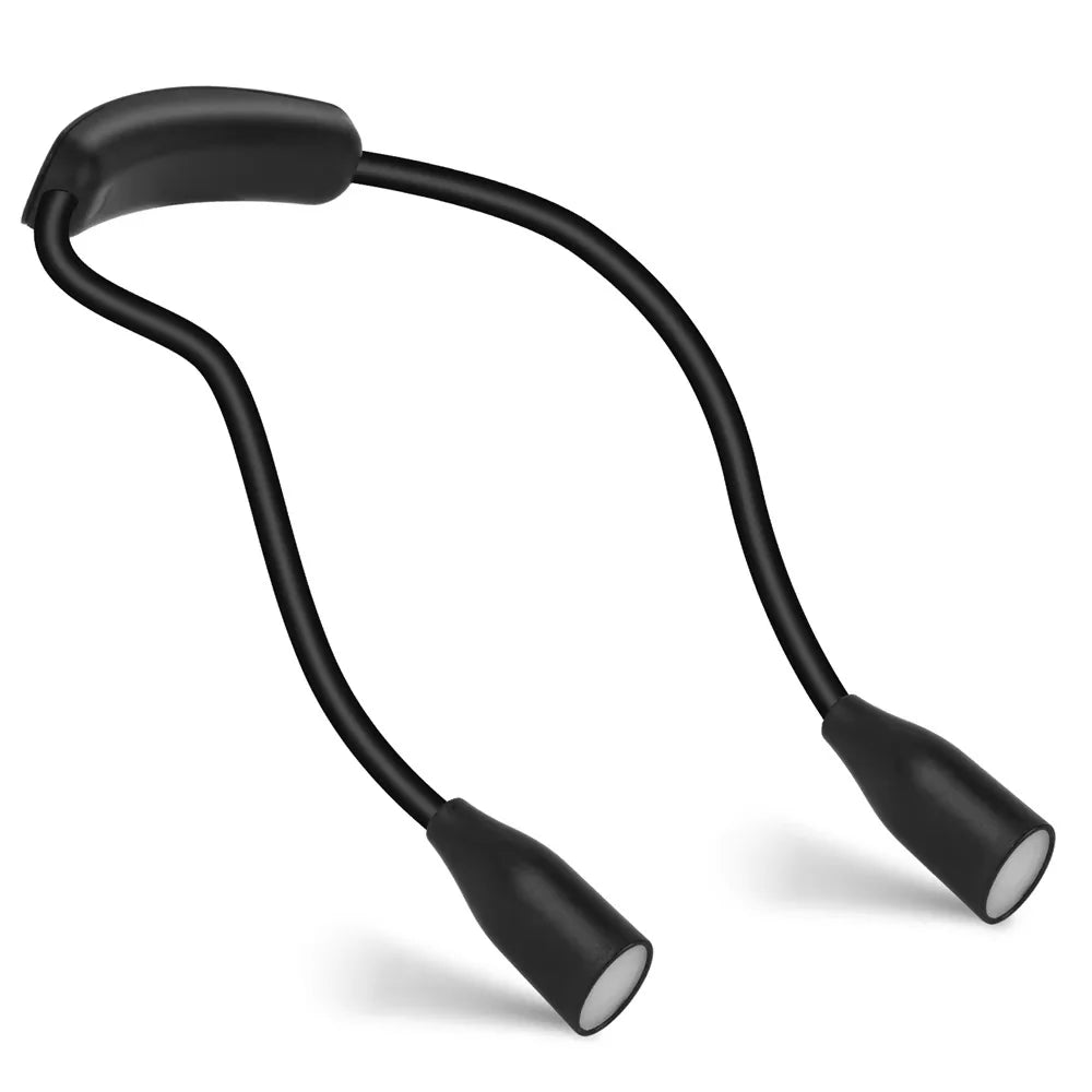 LED Neck Reading Light in white and black color options