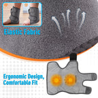 HYPEFINDER 3-in-1 electric massager wrap with grey elastic fabric, adjustable straps, and dual vibration motors.