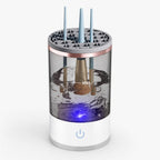 HYPEFINDER Deep Clean Makeup Brush Cleaner with a white base, clear water reservoir, and grey silicone brush holder.